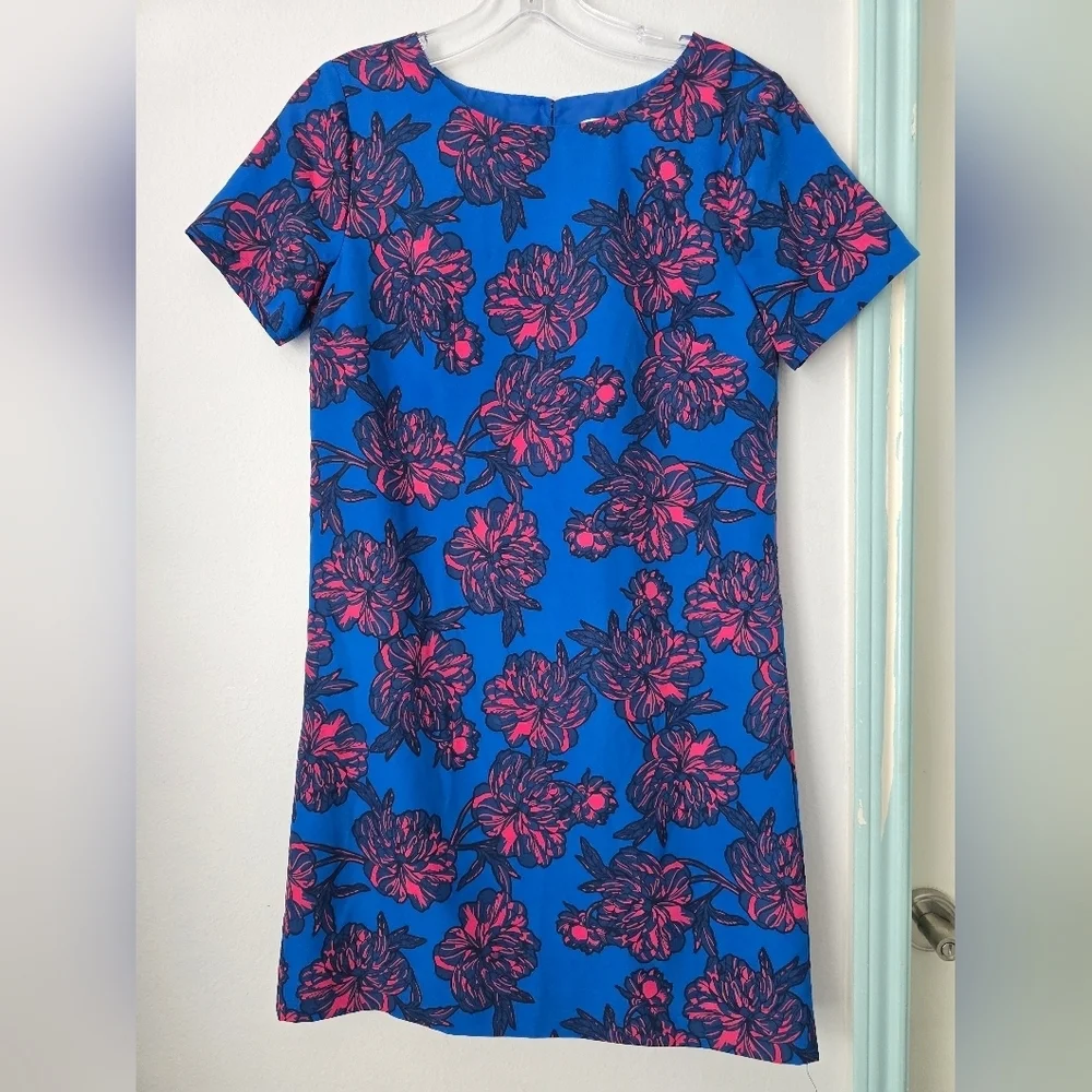 J Crew Floral Blue and Pink Dress size 00